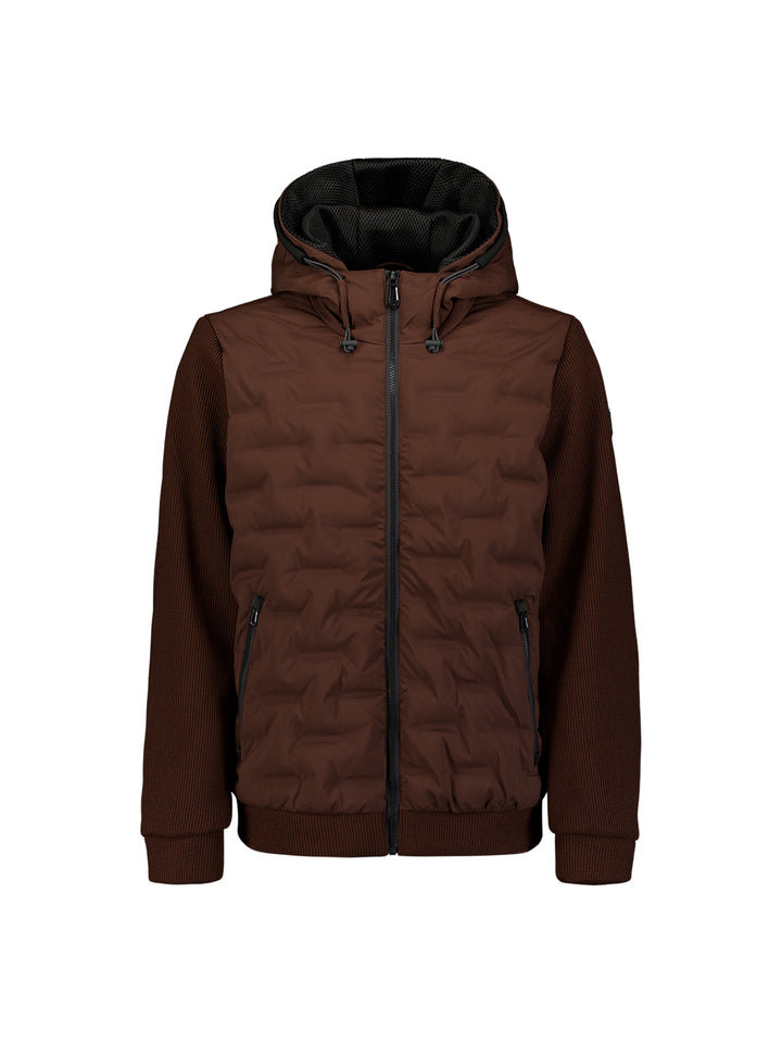 Jacket Short Fit Sealed Hooded Knitted Mix, Dark Brown 042 Bild 5