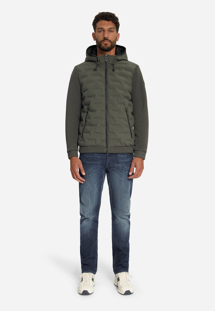 Jacket Short Fit Sealed Hooded Knitted Mix, Army 053 Bild 3