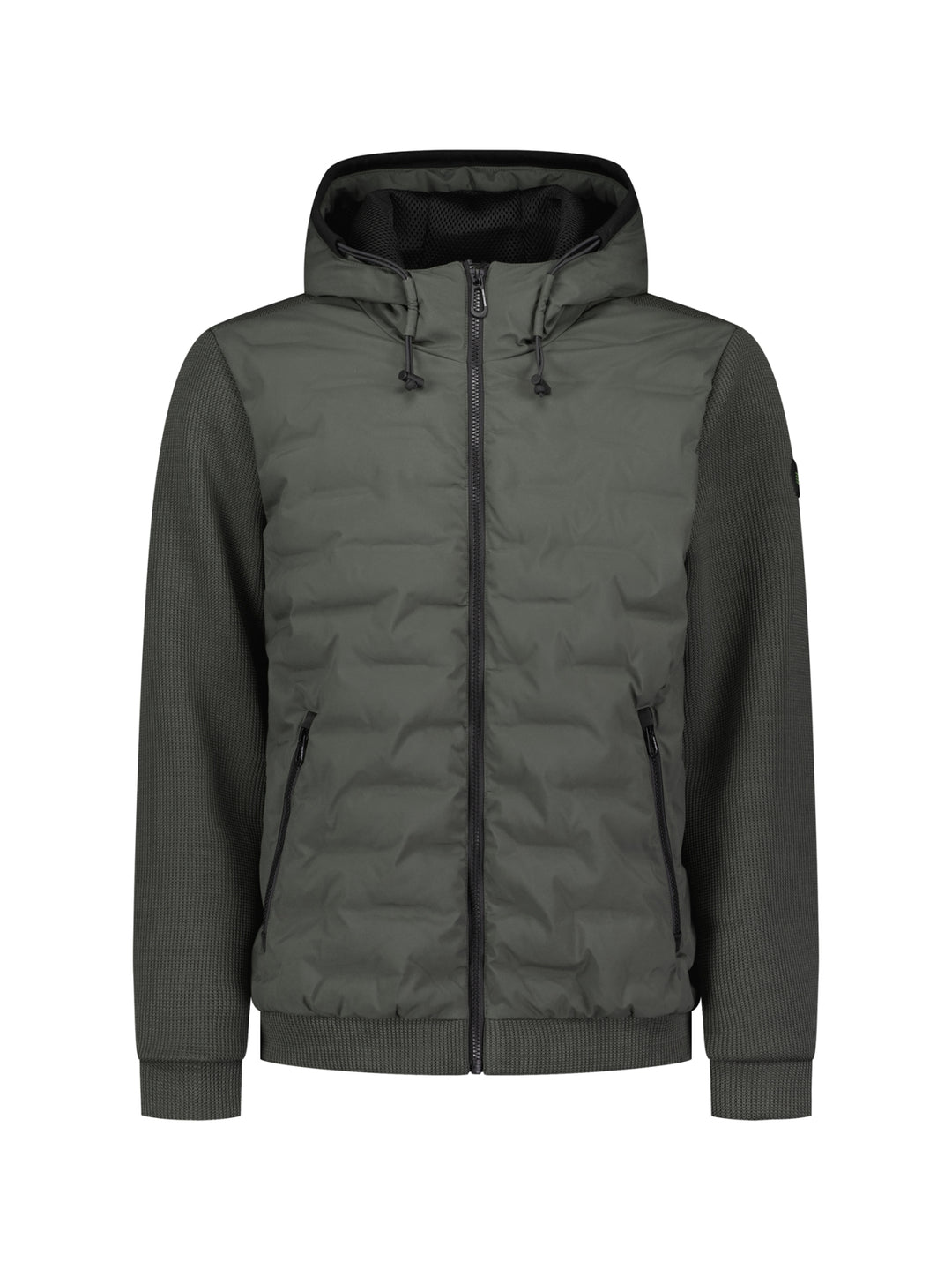 Jacket Short Fit Sealed Hooded Knitted Mix, Army 053 Bild 5