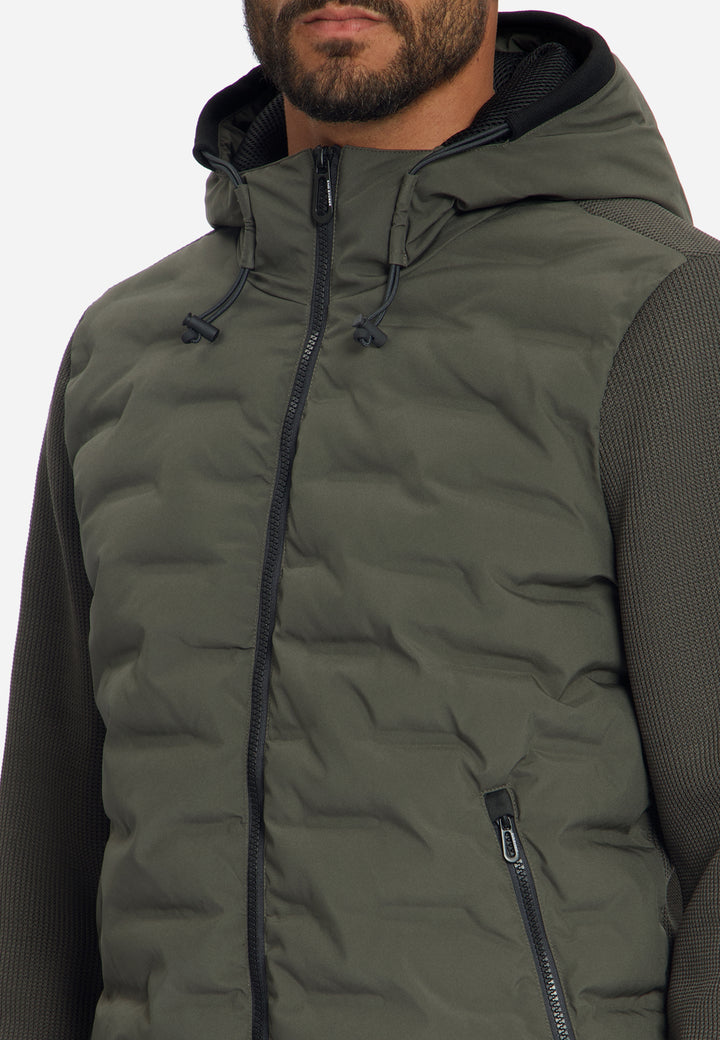 Jacket Short Fit Sealed Hooded Knitted Mix, Army 053 Bild 8