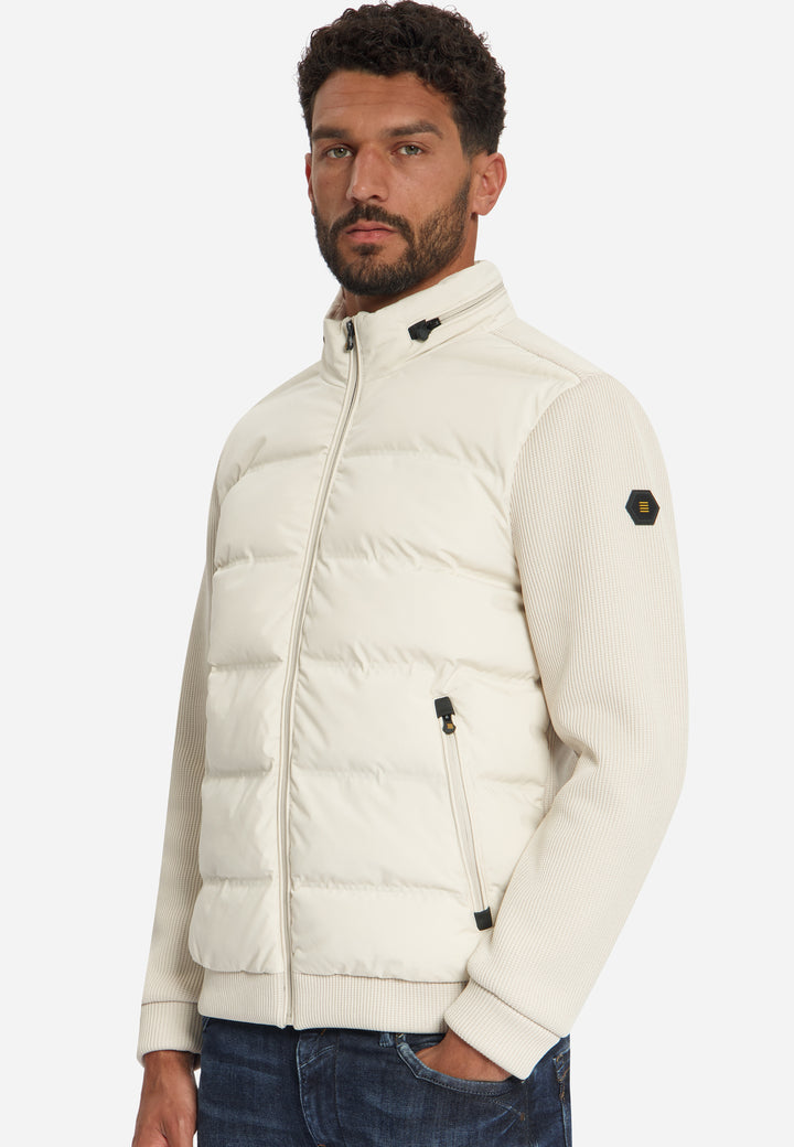 Jacket Short Fit Sealed Knitted Mix, Stone 014 Bild 4