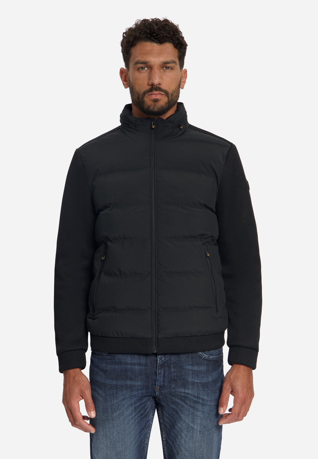 Jacket Short Fit Sealed Knitted Mix, Black 020 Bild 1