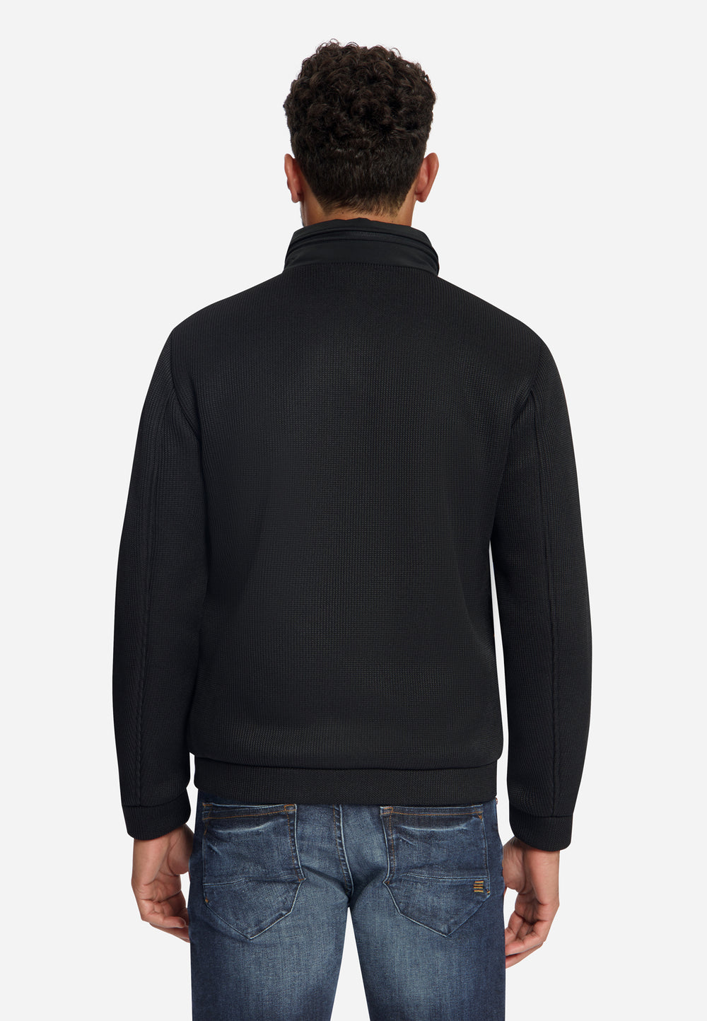 Jacket Short Fit Sealed Knitted Mix, Black 020 Bild 2