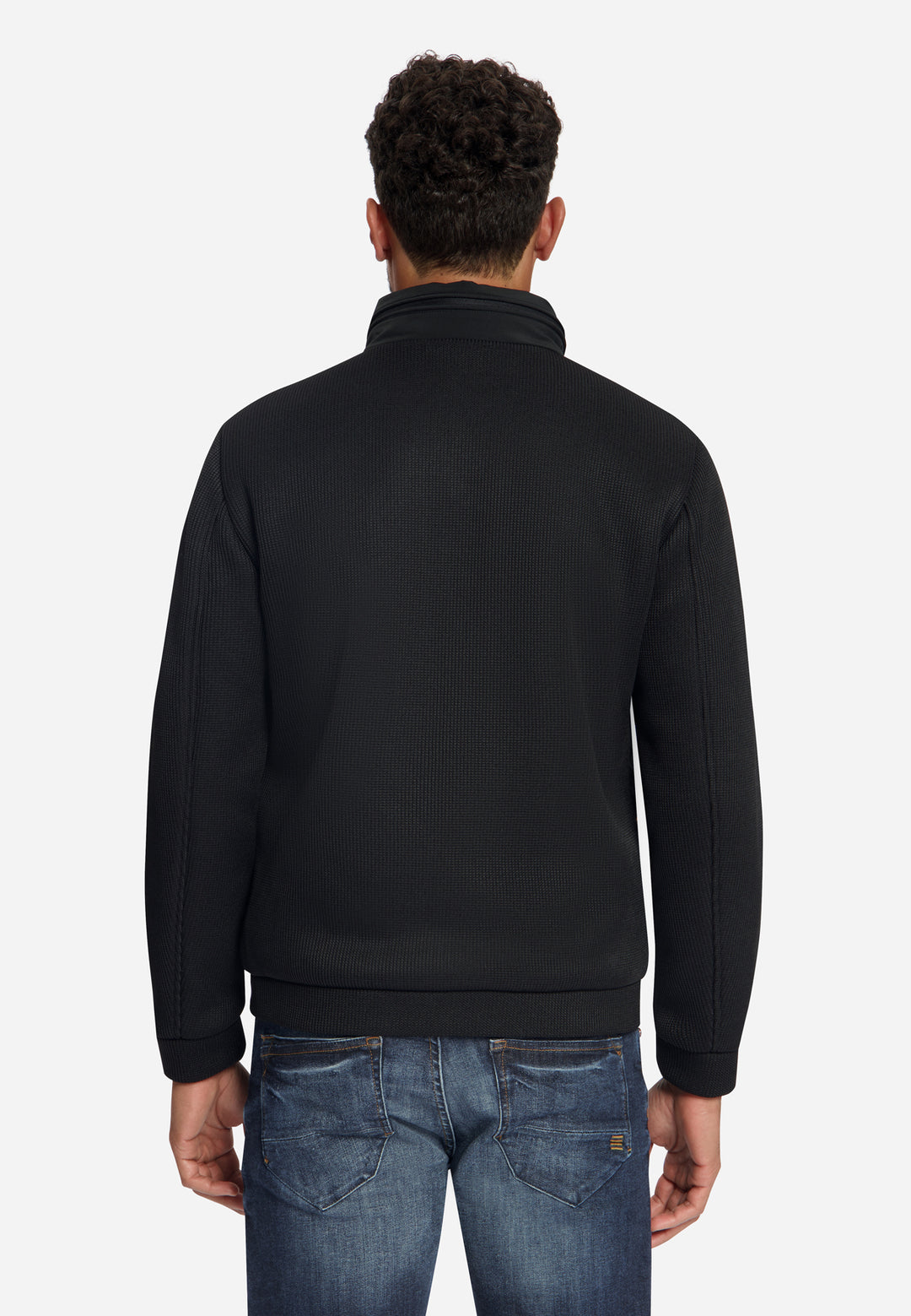 Jacket Short Fit Sealed Knitted Mix, Black 020 Bild 2