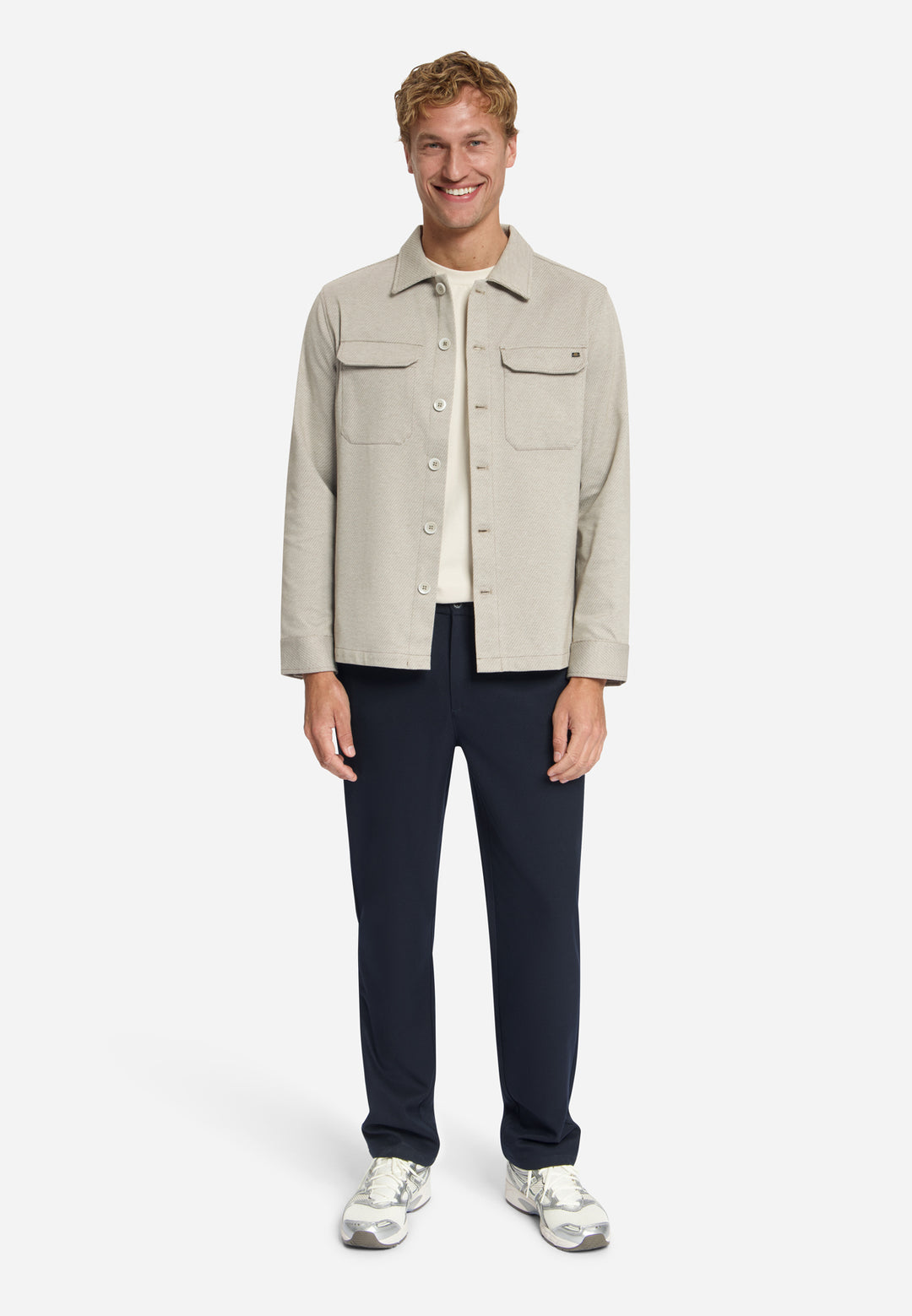 Overshirt Full Button Melange Twill Effect, Light Brown 041 Bild 3
