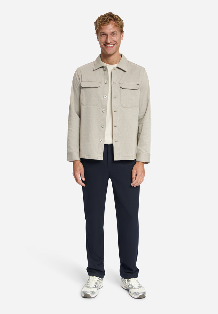 Overshirt Full Button Melange Twill Effect, Light Brown 041 Bild 3
