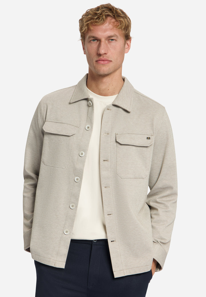 Overshirt Full Button Melange Twill Effect, Light Brown 041 Bild 4