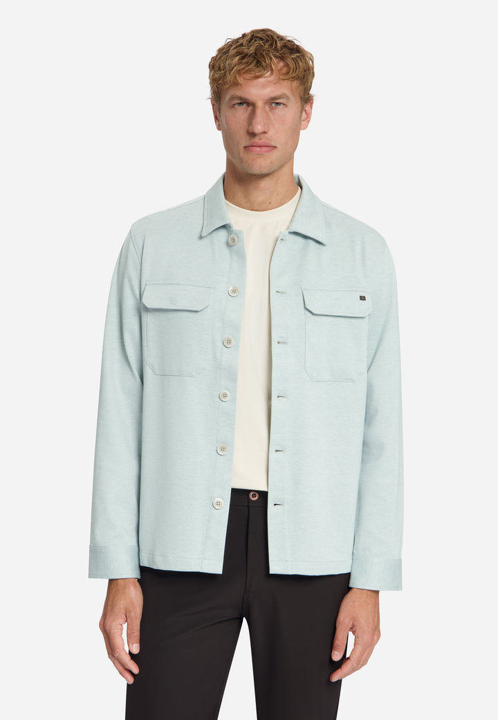 Overshirt Full Button Melange Twill Effect, Dusty Blue 138 Bild 1