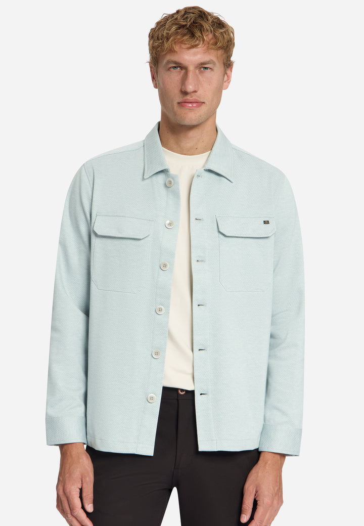 Overshirt Full Button Melange Twill Effect, Dusty Blue 138 Bild 4