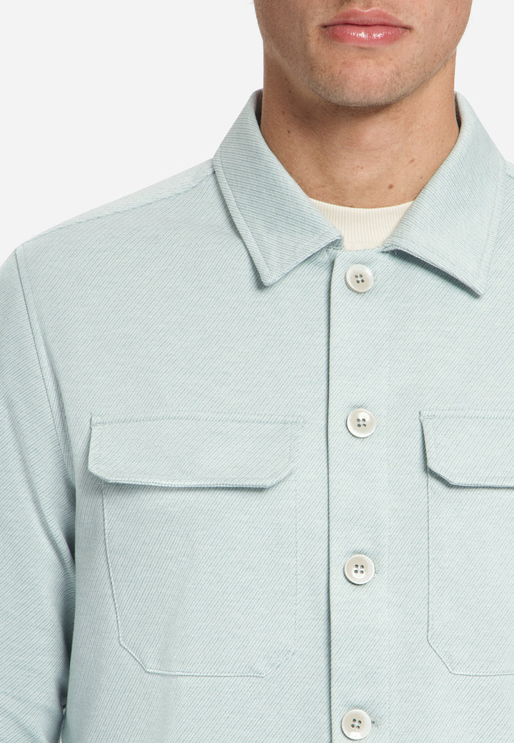 Overshirt Full Button Melange Twill Effect, Dusty Blue 138 Bild 7