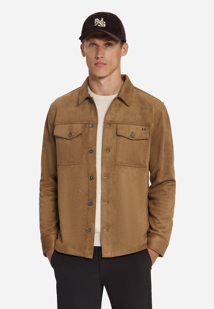 Overshirt Full Button Suede, Caramel 048 Bild 1
