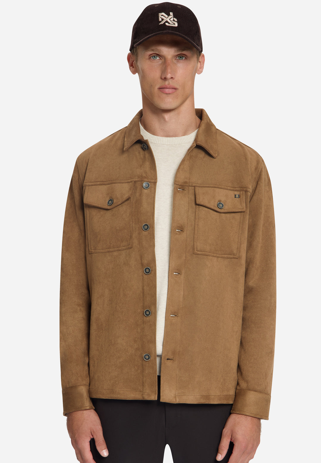 Overshirt Full Button Suede, Caramel 048 Bild 4