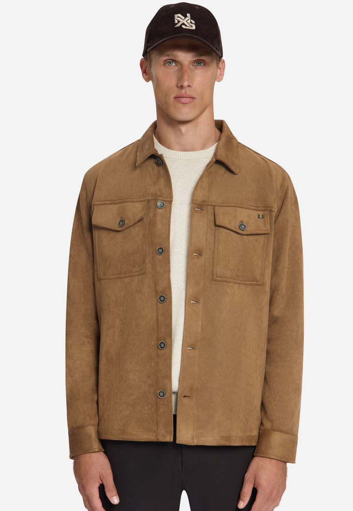 Overshirt Full Button Suede, Caramel 048 Bild 4