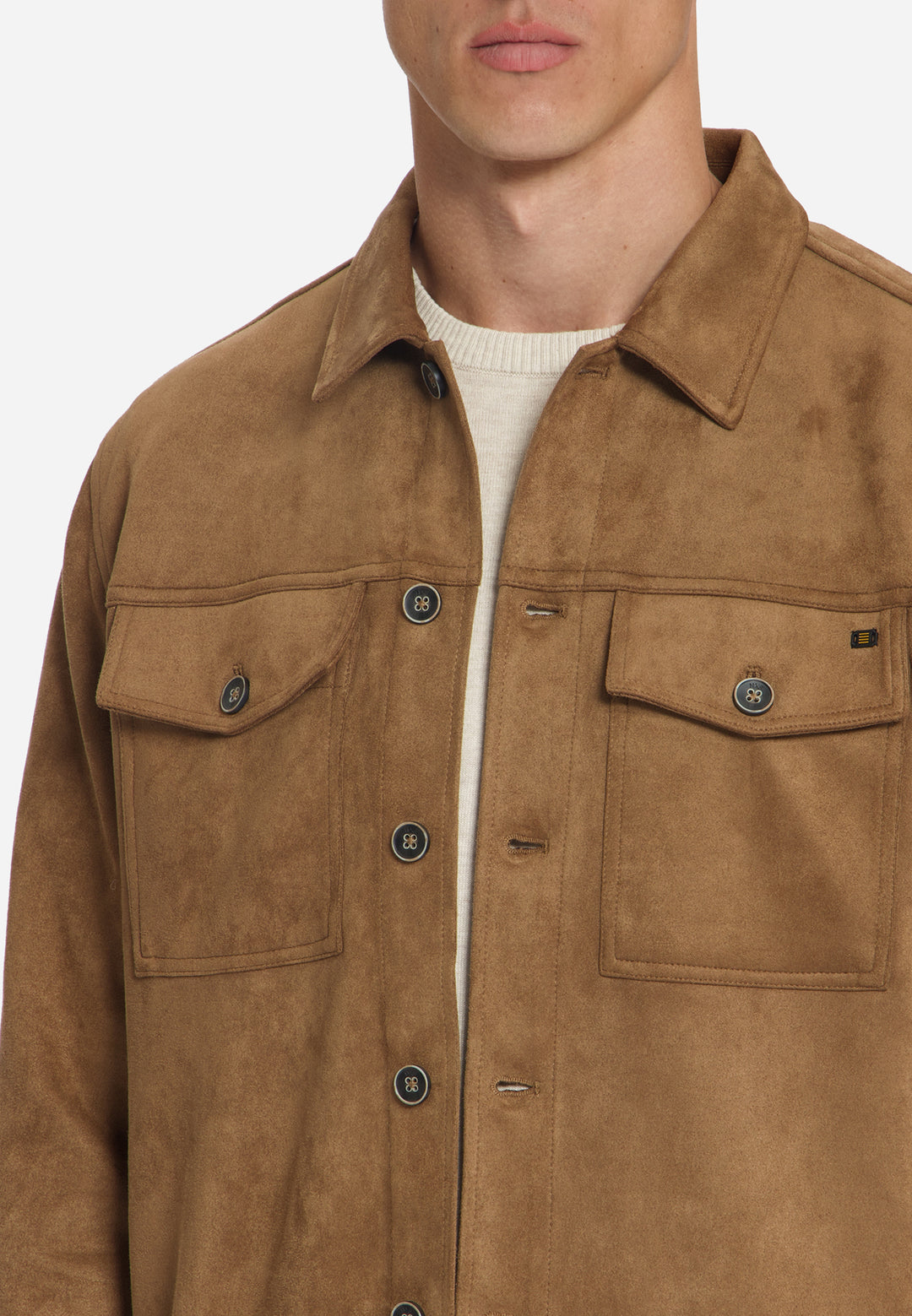 Overshirt Full Button Suede, Caramel 048 Bild 7