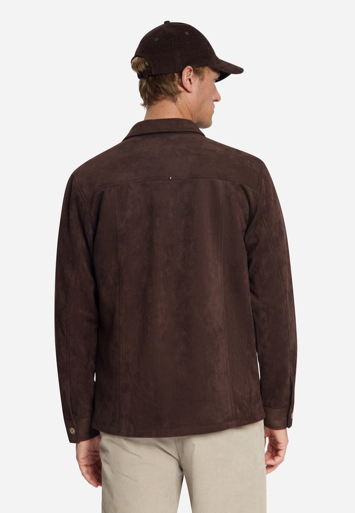 Overshirt Full Button Suede, Dark Brown 042 Bild 2