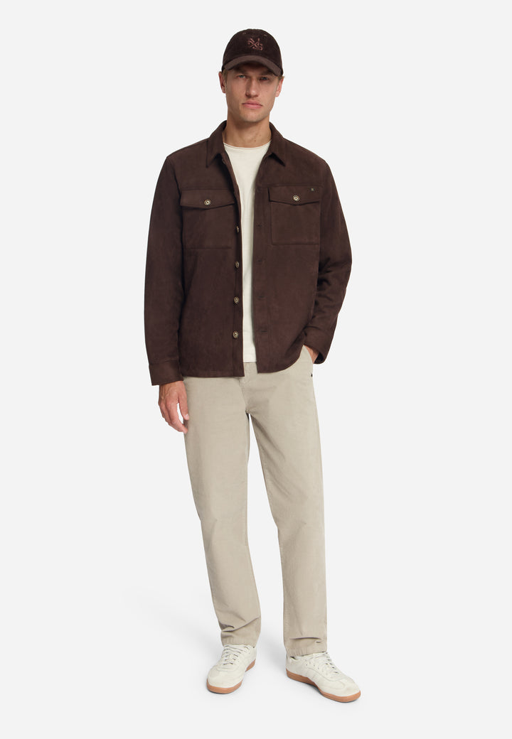 Overshirt Full Button Suede, Dark Brown 042 Bild 3