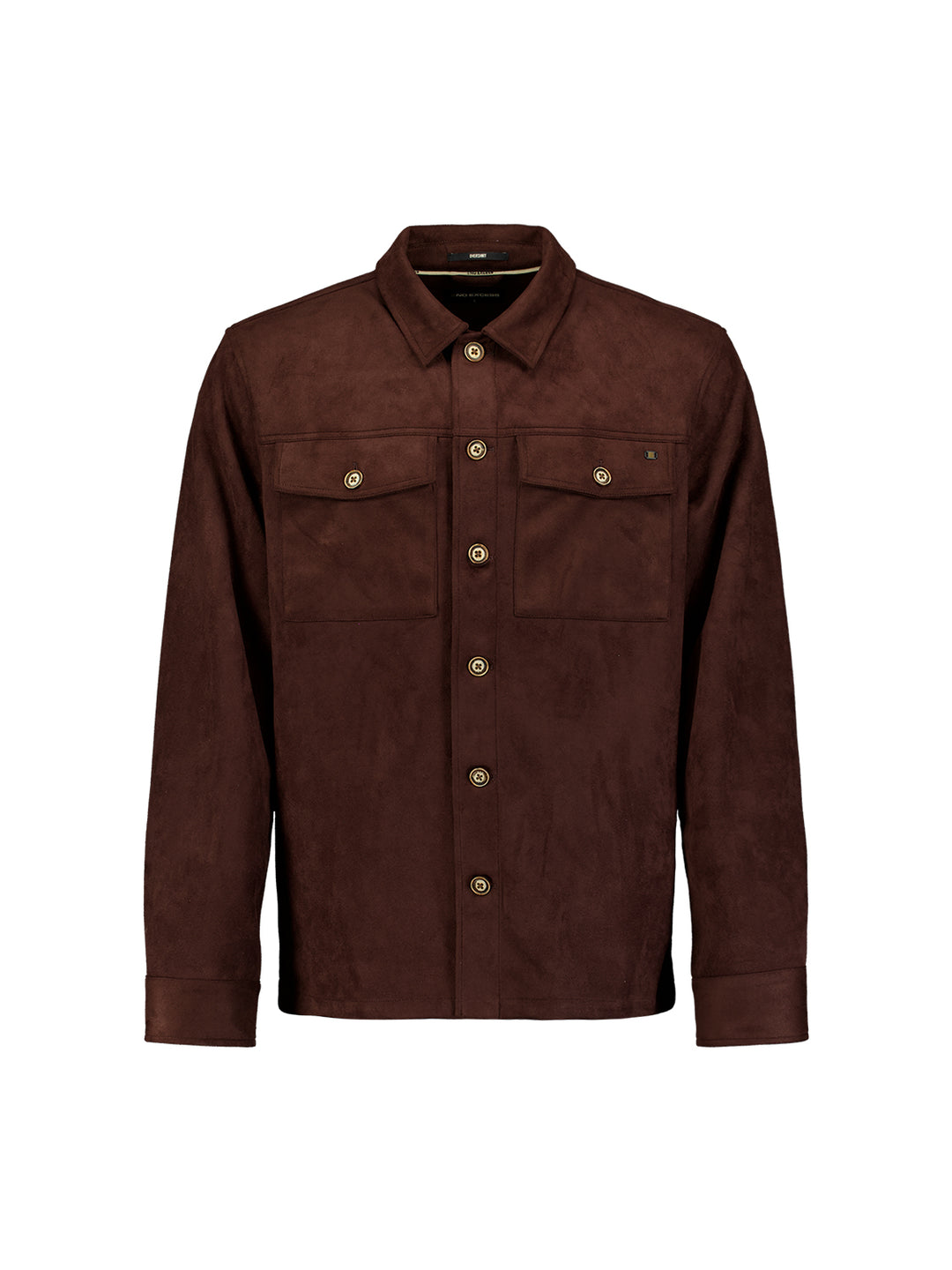 Overshirt Full Button Suede, Dark Brown 042 Bild 5