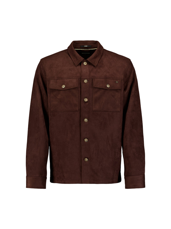 Overshirt Full Button Suede, Dark Brown 042 Bild 5