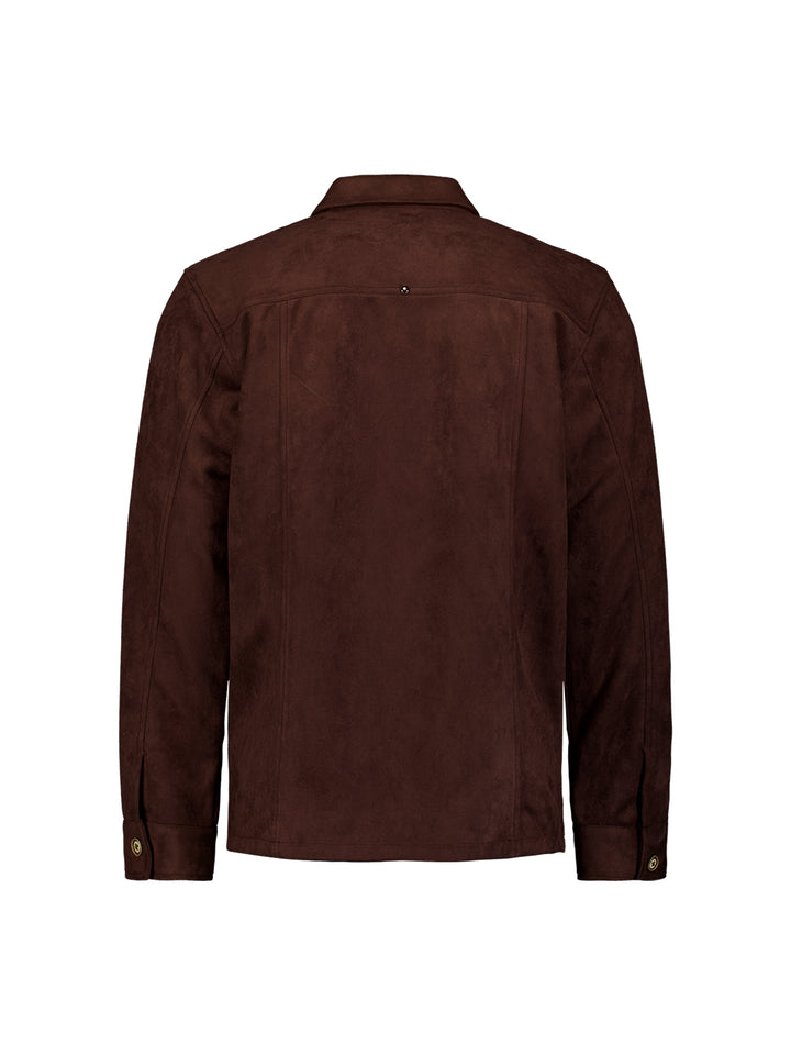Overshirt Full Button Suede, Dark Brown 042 Bild 6