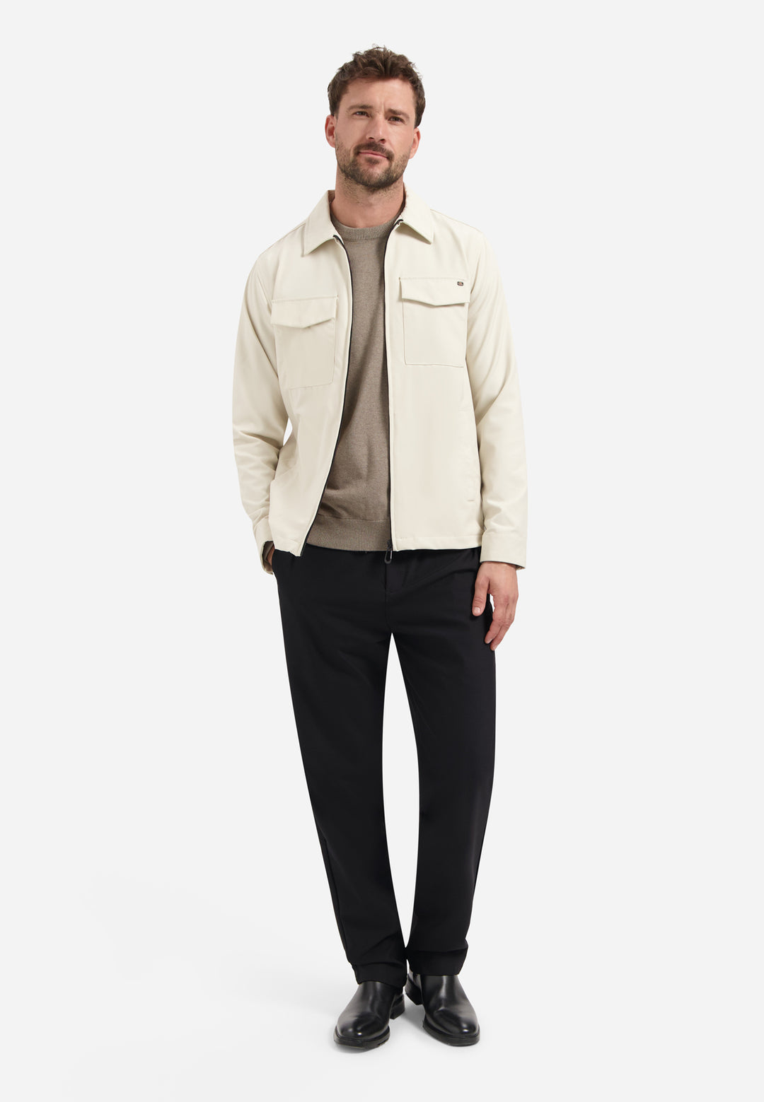 Overshirt Full Zipper Stretch Sedoc, Stone 014 Bild 3
