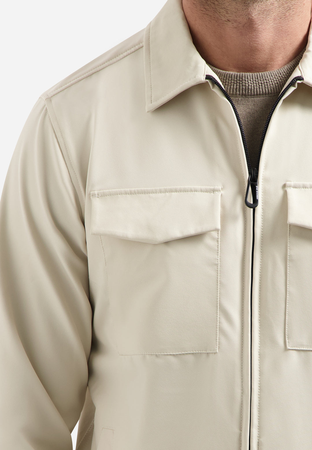 Overshirt Full Zipper Stretch Sedoc, Stone 014 Bild 7