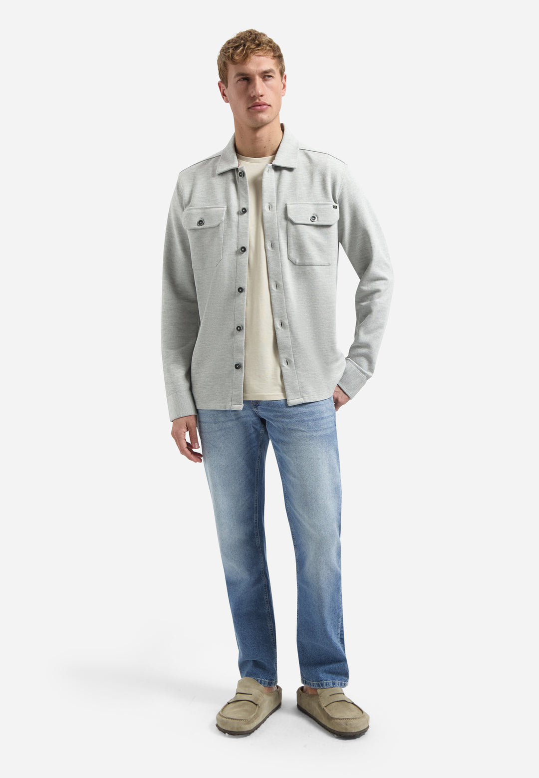 Overshirt Jersey Twill, Grey Melange 102 Bild 3