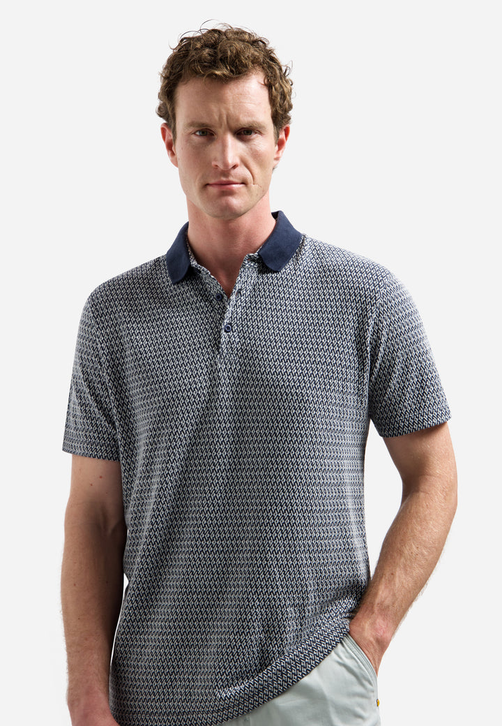 Polo Short Sleeve Jacquard, Night 078 Bild 4