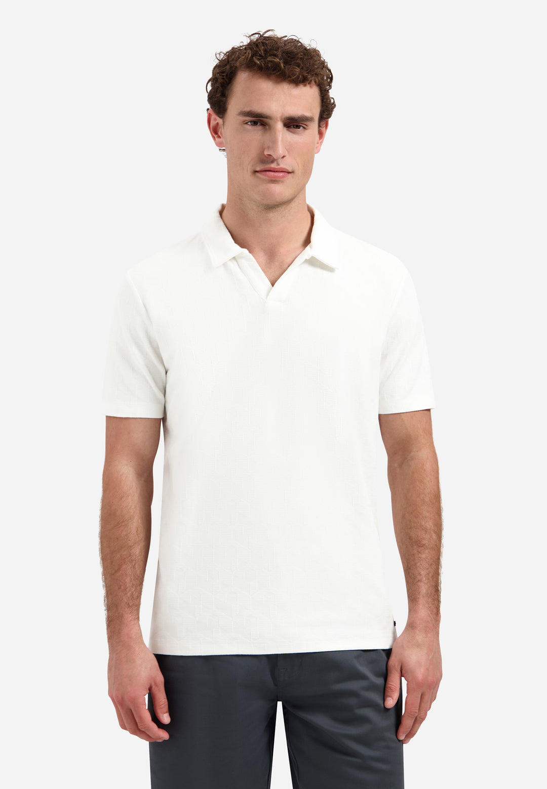 Polo Short Sleeve Jacquard, White 010 Bild 1