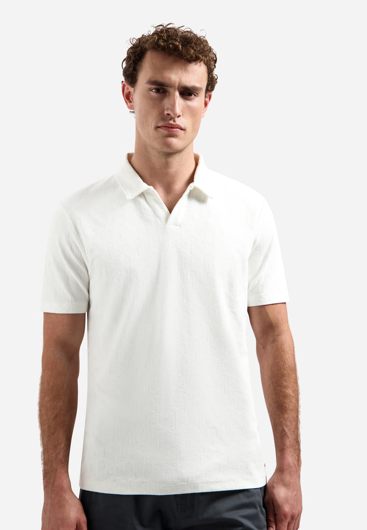 Polo Short Sleeve Jacquard, White 010 Bild 4