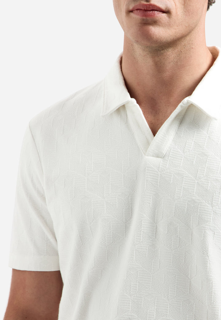 Polo Short Sleeve Jacquard, White 010 Bild 7