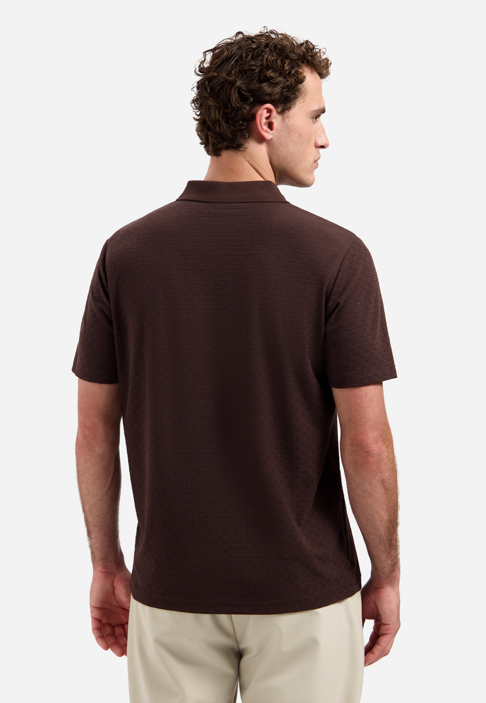 Polo Short Sleeve Structure, Dark Brown 042 Bild 2