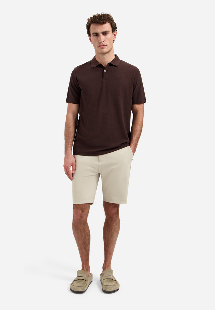 Polo Short Sleeve Structure, Dark Brown 042 Bild 3