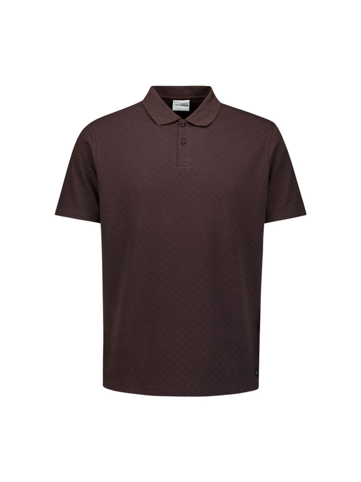 Polo Short Sleeve Structure, Dark Brown 042 Bild 5