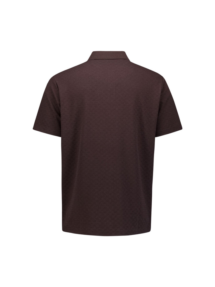 Polo Short Sleeve Structure, Dark Brown 042 Bild 6