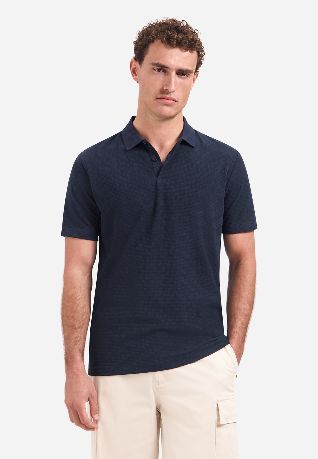 Polo Short Sleeve Structure, Night 078 Bild 1