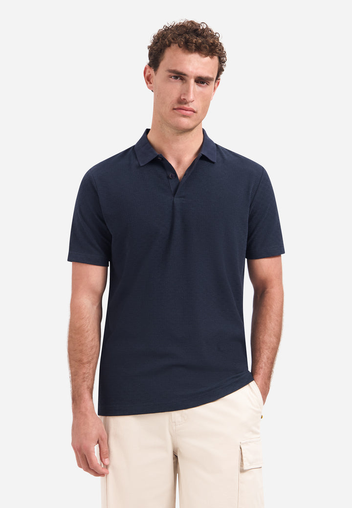 Polo Short Sleeve Structure, Night 078 Bild 1