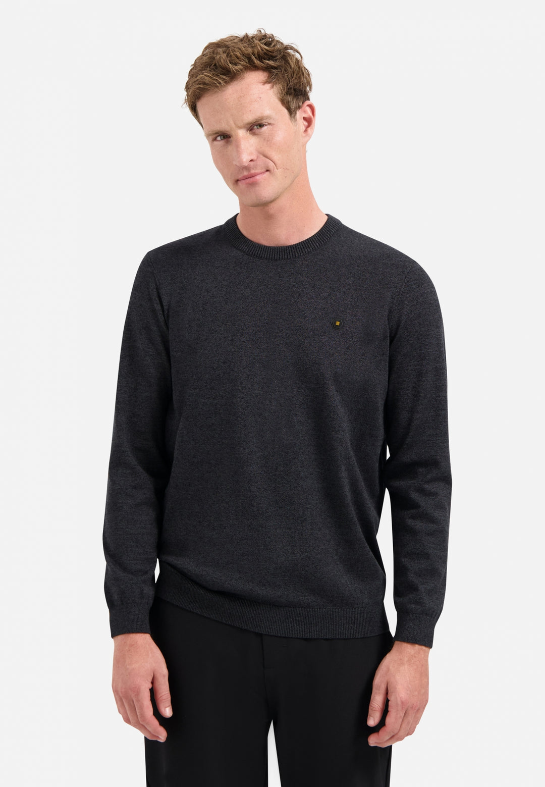 Pullover Crewneck 2 Coloured Melange, Dark Grey 023 Bild 1