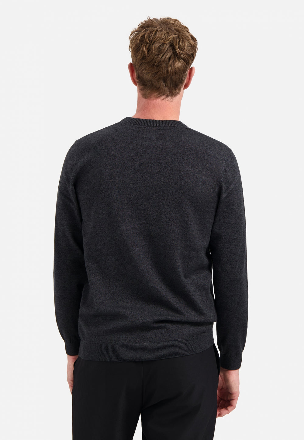 Pullover Crewneck 2 Coloured Melange, Dark Grey 023 Bild 2