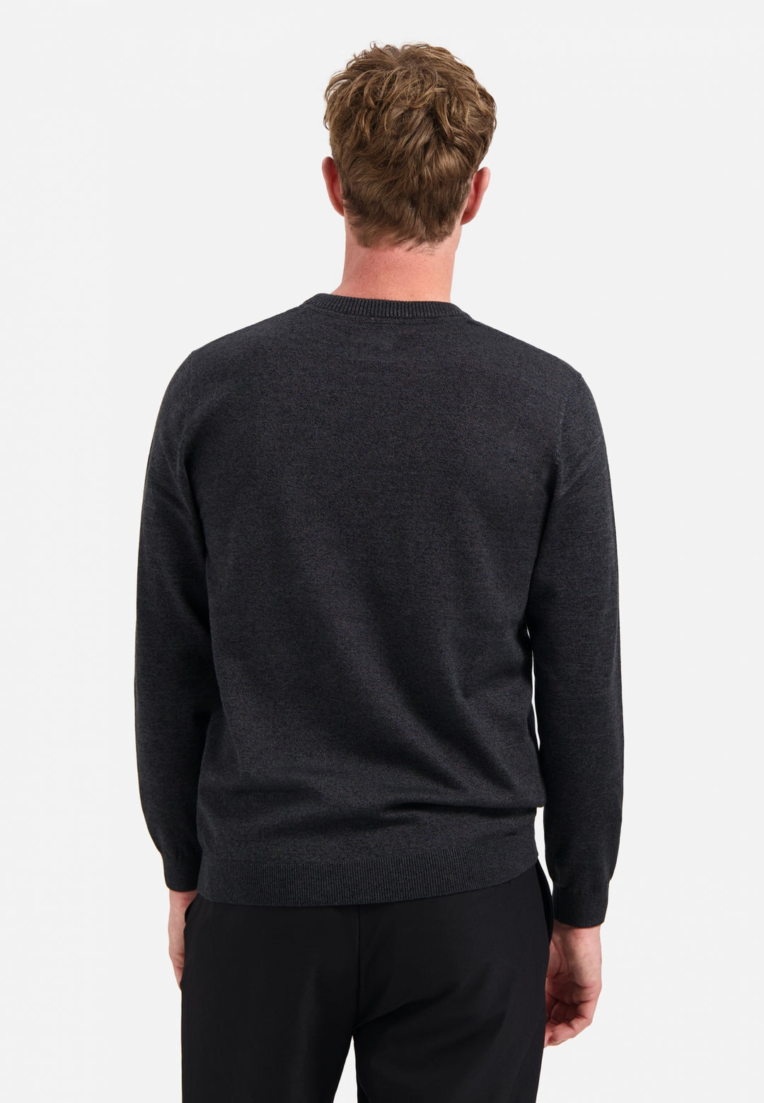 Pullover Crewneck 2 Coloured Melange, Dark Grey 023 Bild 2