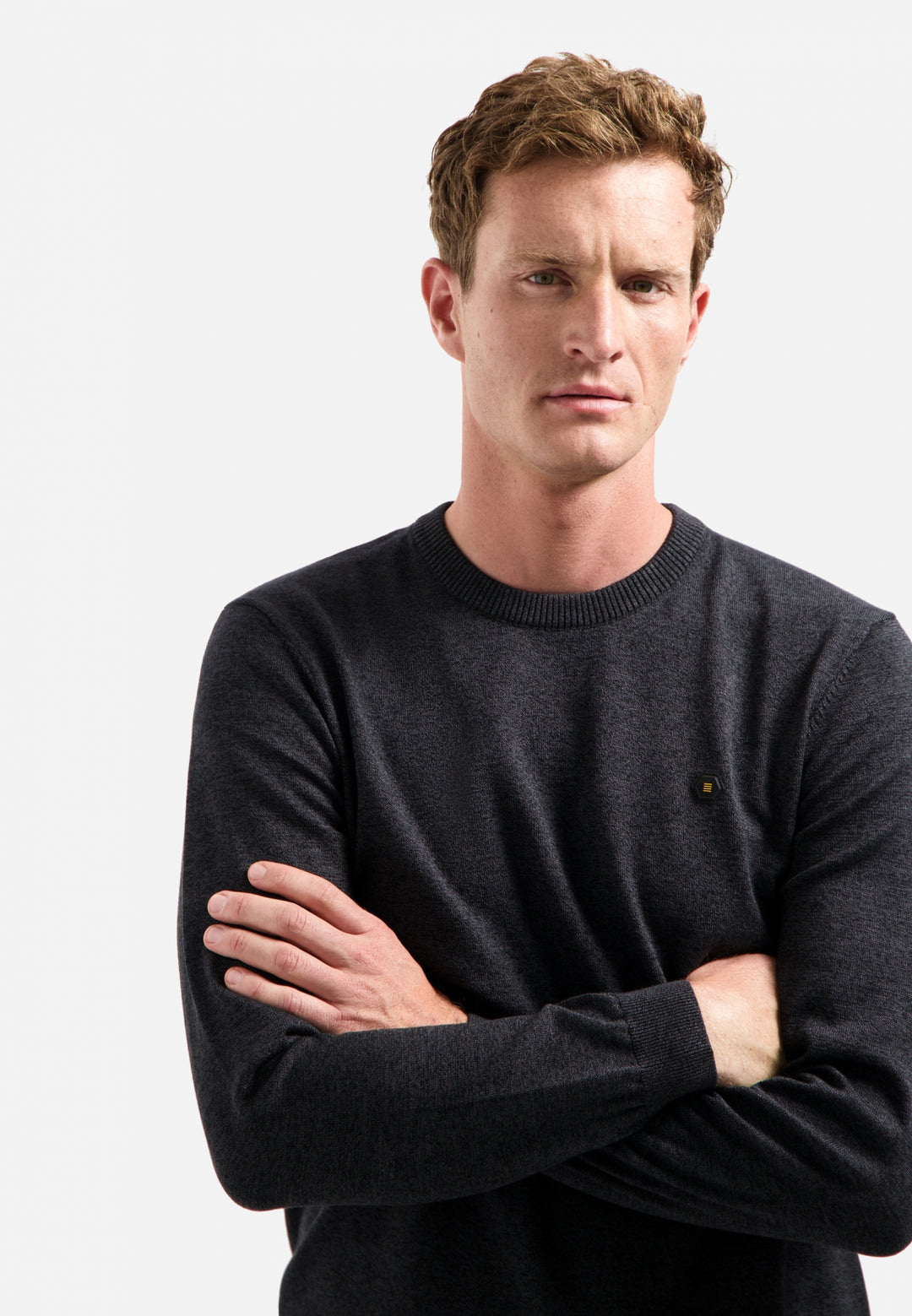 Pullover Crewneck 2 Coloured Melange, Dark Grey 023 Bild 4