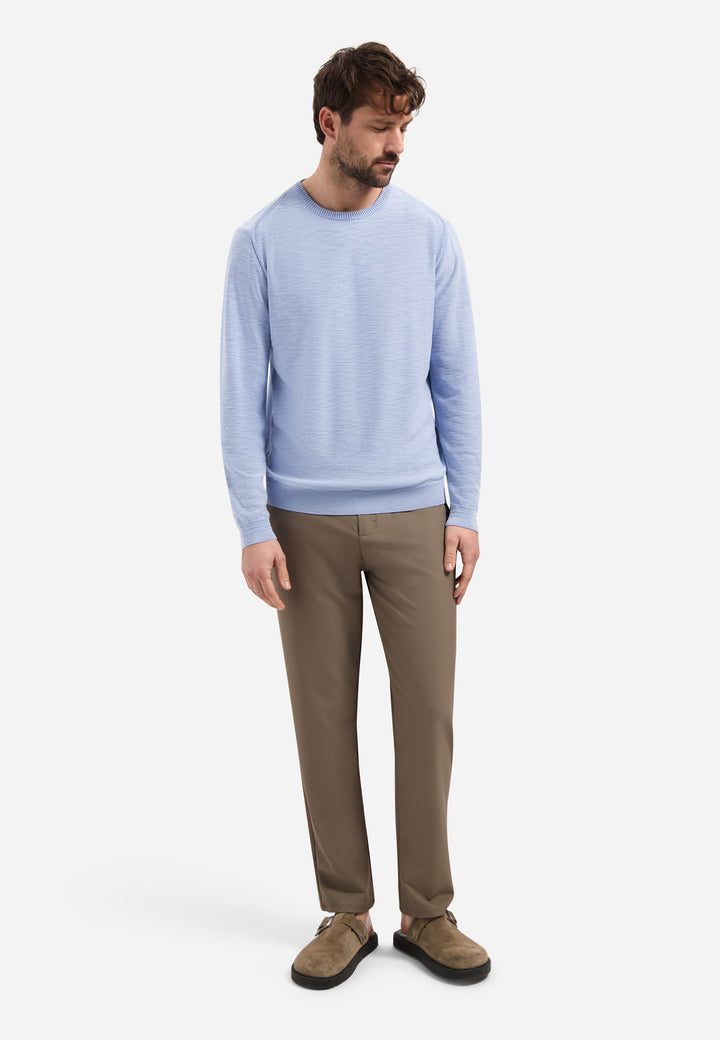 Pullover Crewneck Garment Dyed + Stone Washed, Blue 030 Bild 3
