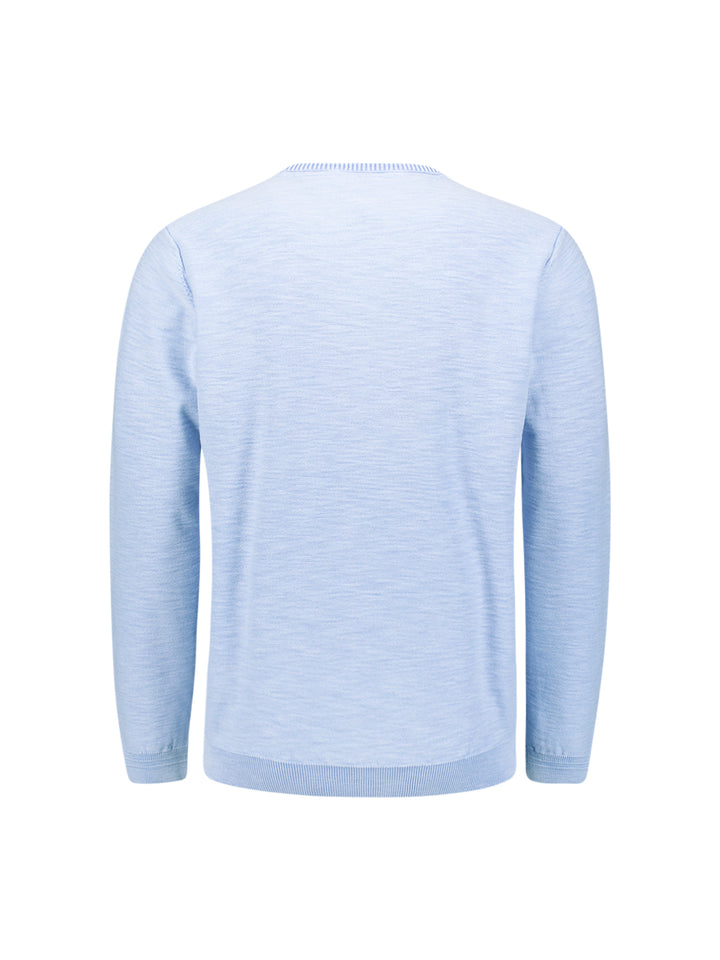 Pullover Crewneck Garment Dyed + Stone Washed, Blue 030 Bild 6