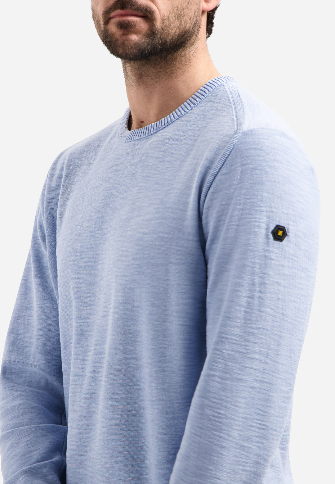 Pullover Crewneck Garment Dyed + Stone Washed, Blue 030 Bild 7