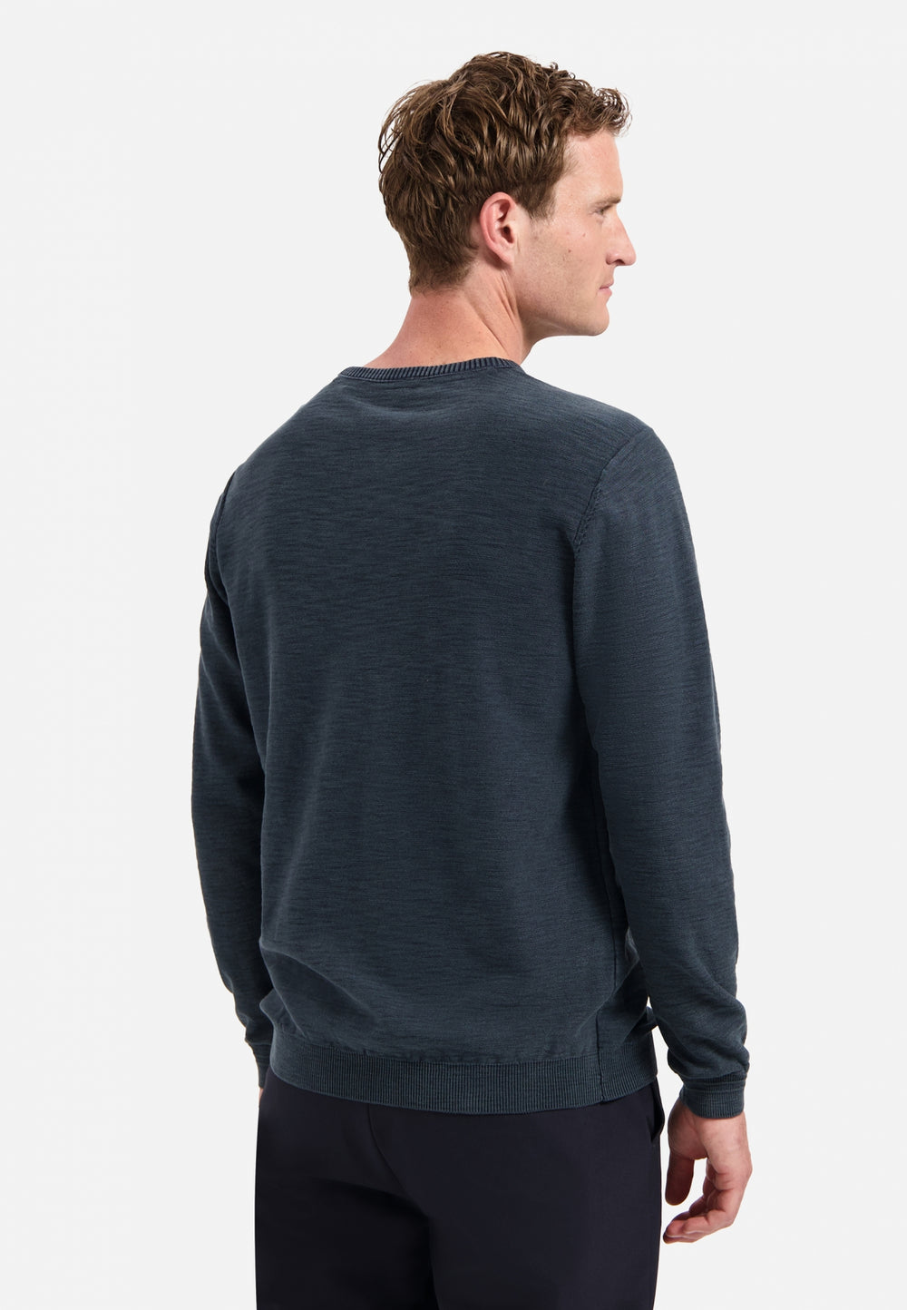 Pullover Crewneck Garment Dyed + Stone Washed, Night 078 Bild 2