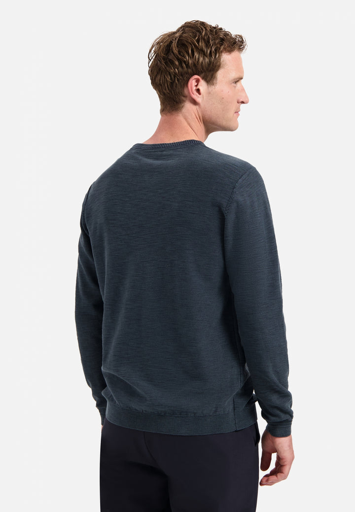 Pullover Crewneck Garment Dyed + Stone Washed, Night 078 Bild 2