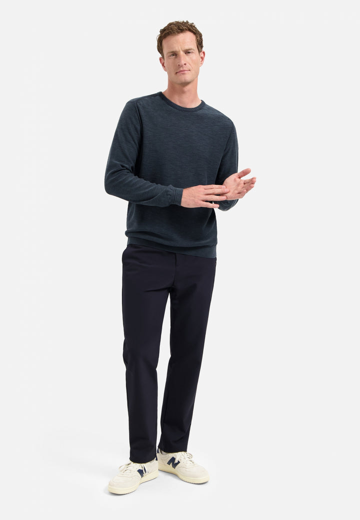 Pullover Crewneck Garment Dyed + Stone Washed, Night 078 Bild 3
