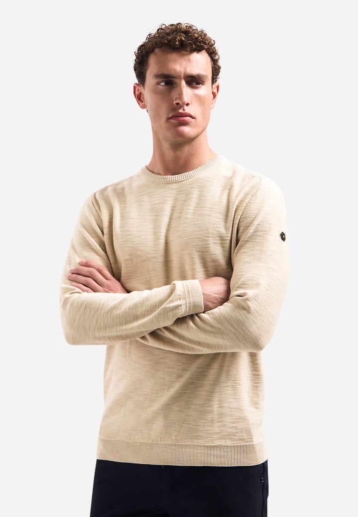 Pullover Crewneck Garment Dyed + Stone Washed, Cement 122 Bild 4