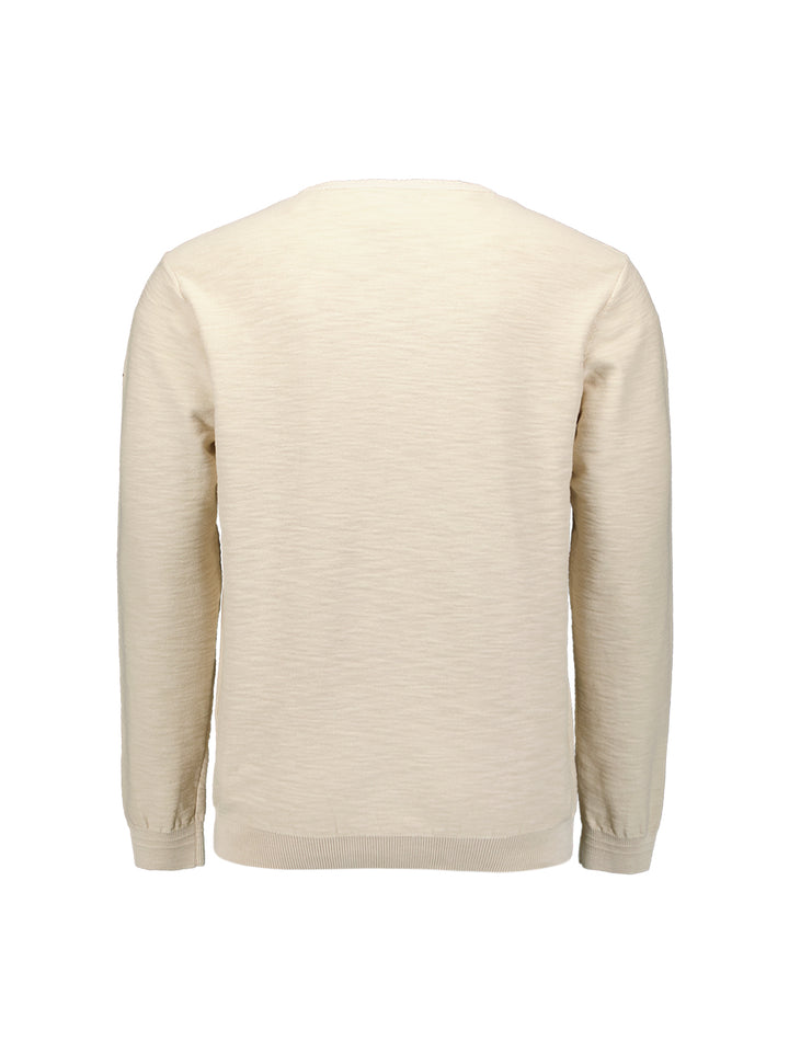 Pullover Crewneck Garment Dyed + Stone Washed, Cement 122 Bild 6
