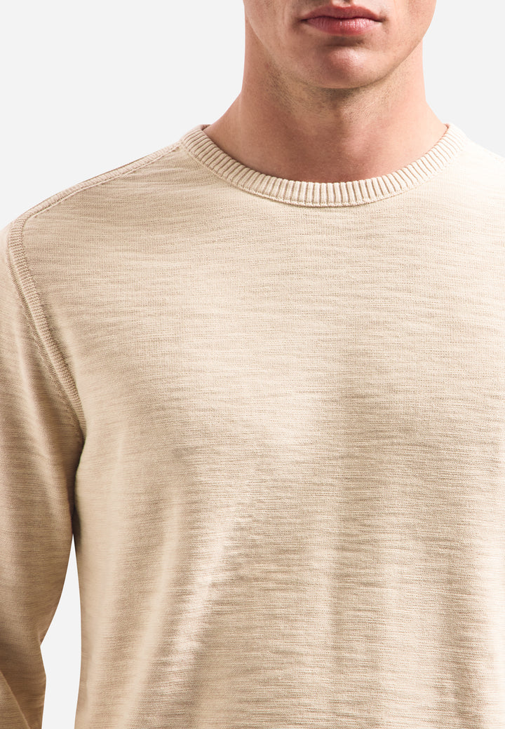Pullover Crewneck Garment Dyed + Stone Washed, Cement 122 Bild 7