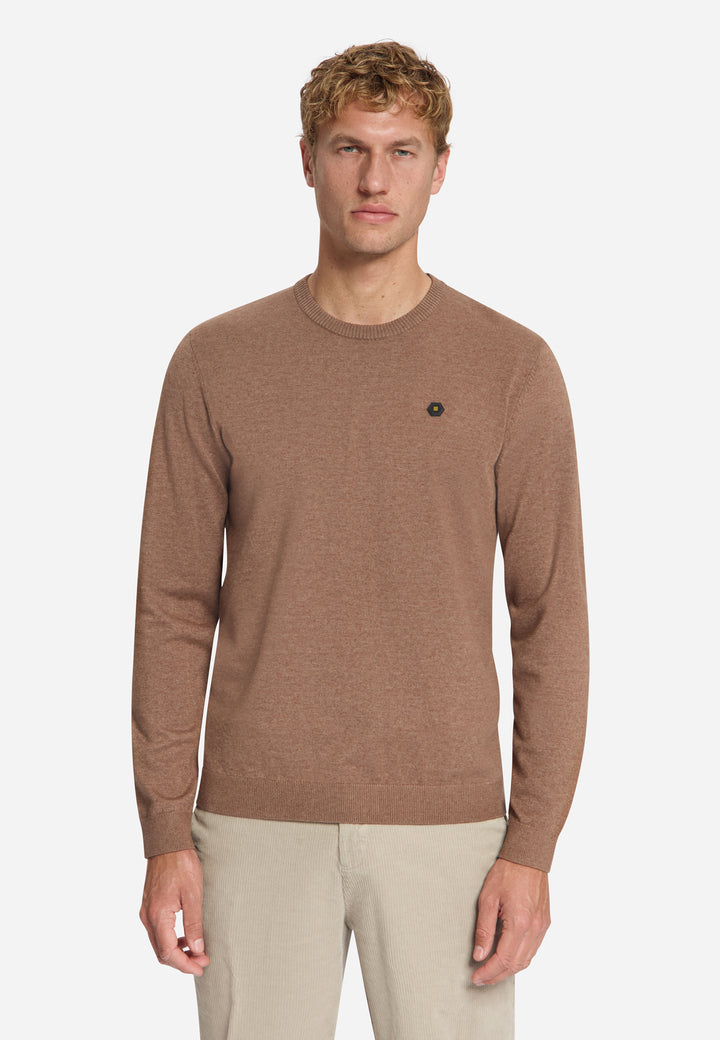 Pullover Crewneck Melange, Light Brown 041 Bild 1